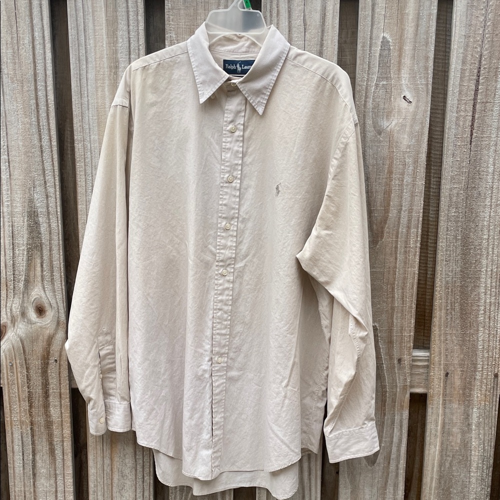 Ralph Lauren Men's Beige Button Down Shirt